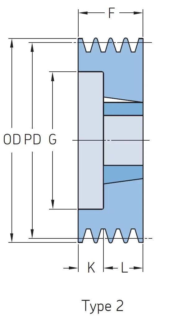 Чертеж на ремъчна шайба тип 2