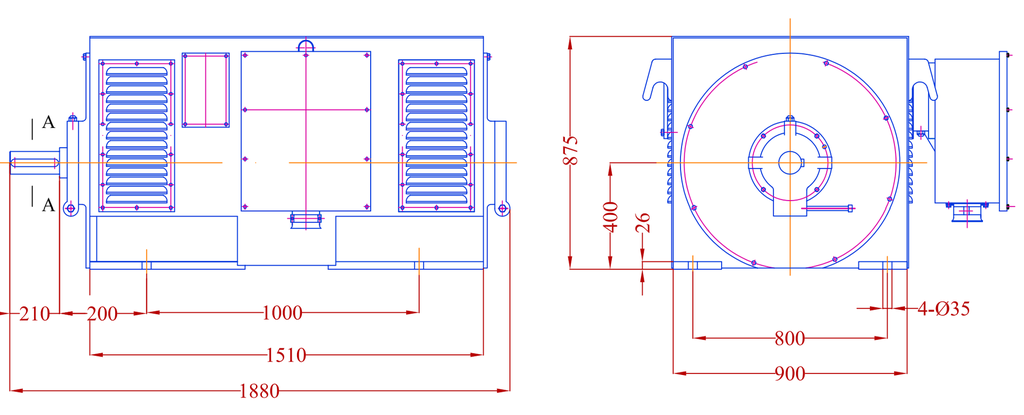 Ел. двигател 315 kW, 1000об./мин., В3, IP23, AHV400, VALIADIS