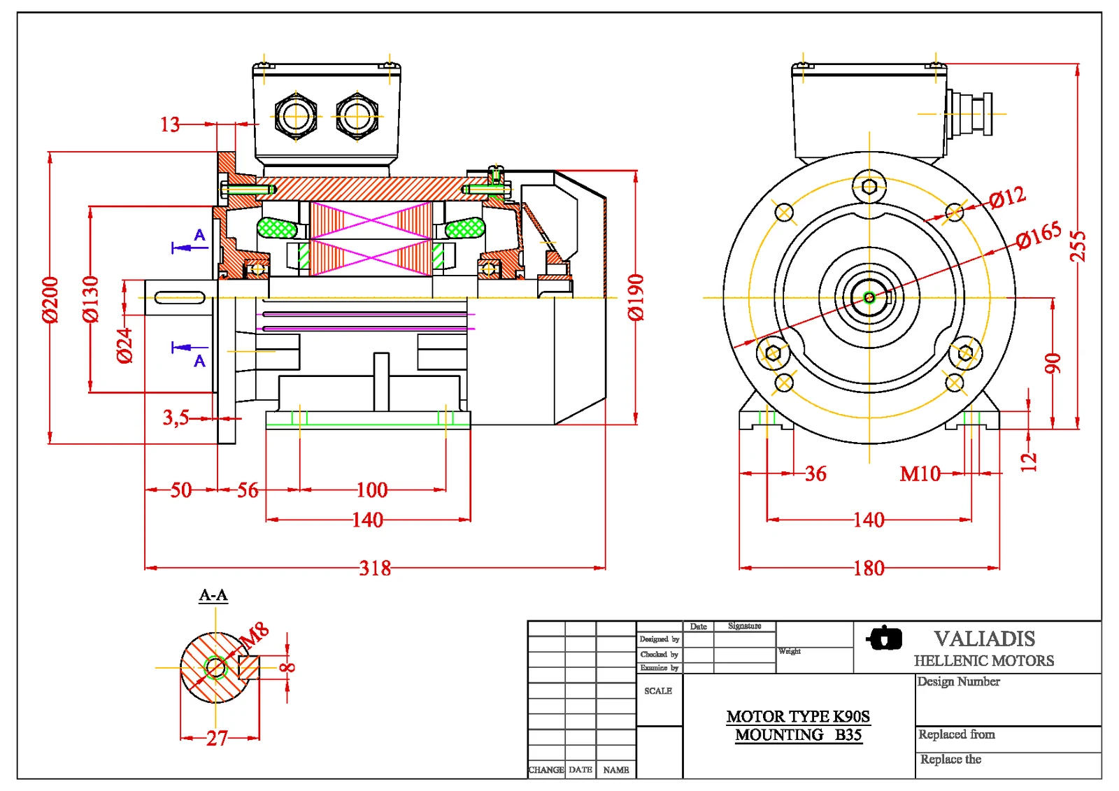 Електродвигател 1.5kW, 3000, B35, 90, алуминиев, VALIADIS, IE3