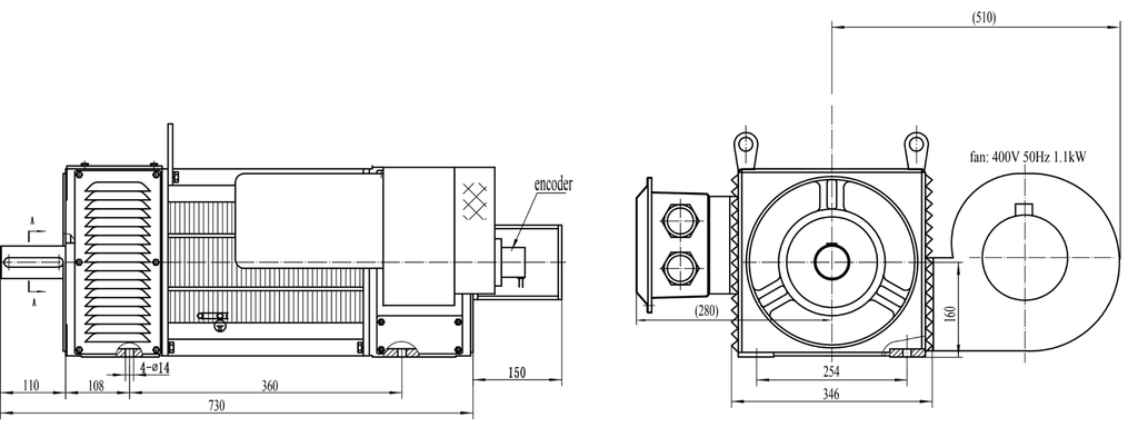 Електродвигател 80kW, 3200