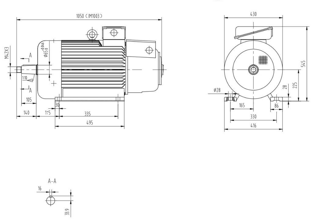 Ел. двигател с навит ротор 15kW, 750, IM1003, MTH411-8, IP54 