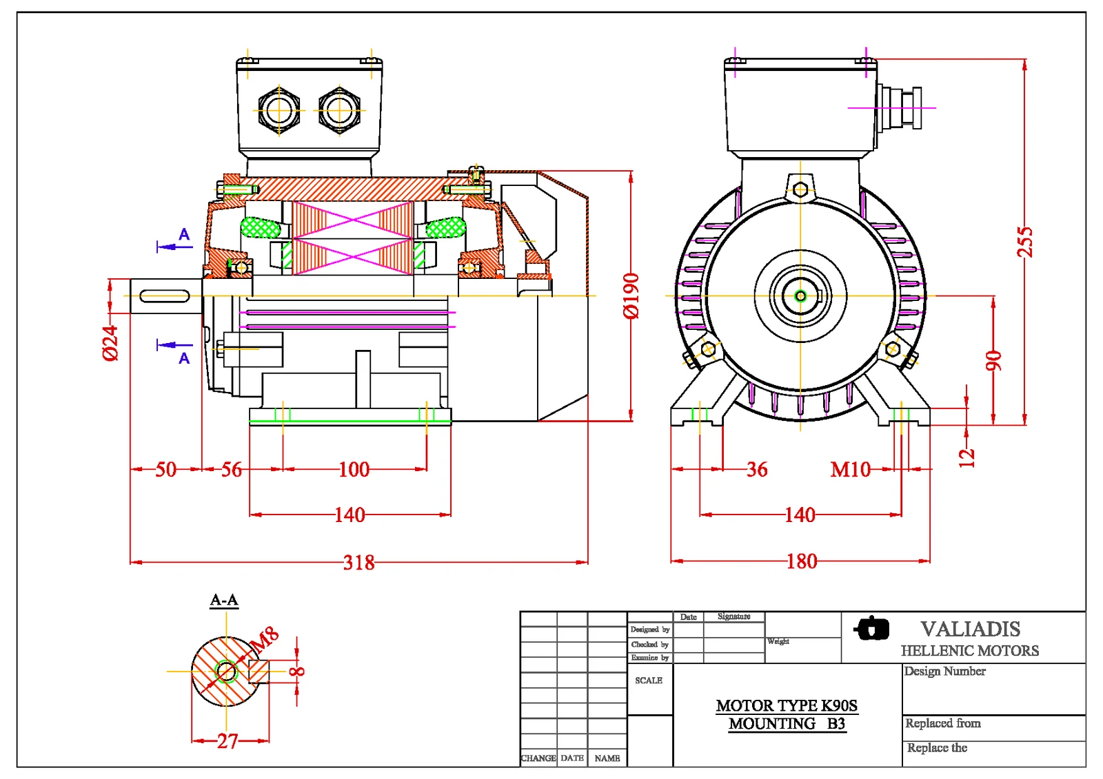 Електродвигател 1.1kW, 1500, B3, 90, чугунен, VALIADIS, S375, ATEX Zone 2/22
