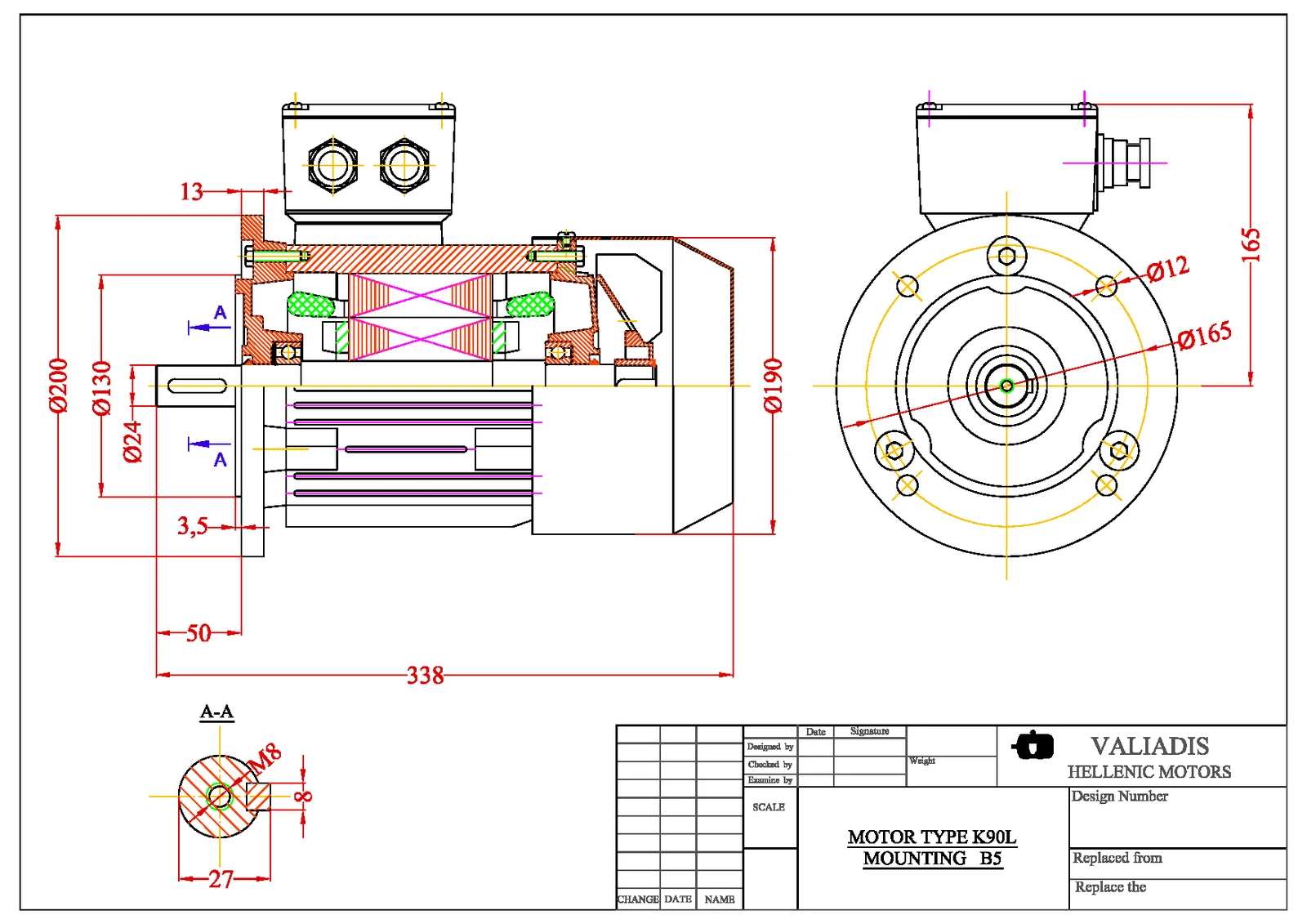 Ел. двигател 1.5kW, 1500, B5, 90, чугунен, VALIADIS, ATEX Zone 22